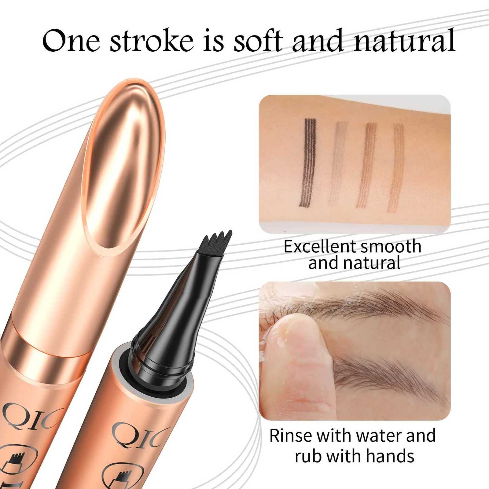 4 Splitted Head Eyebrow Pencil Long Last Smudge Proof Waterproof Sweat Proof High Pigmented Easy Applying Liquid Eyebrow Pencil W250807