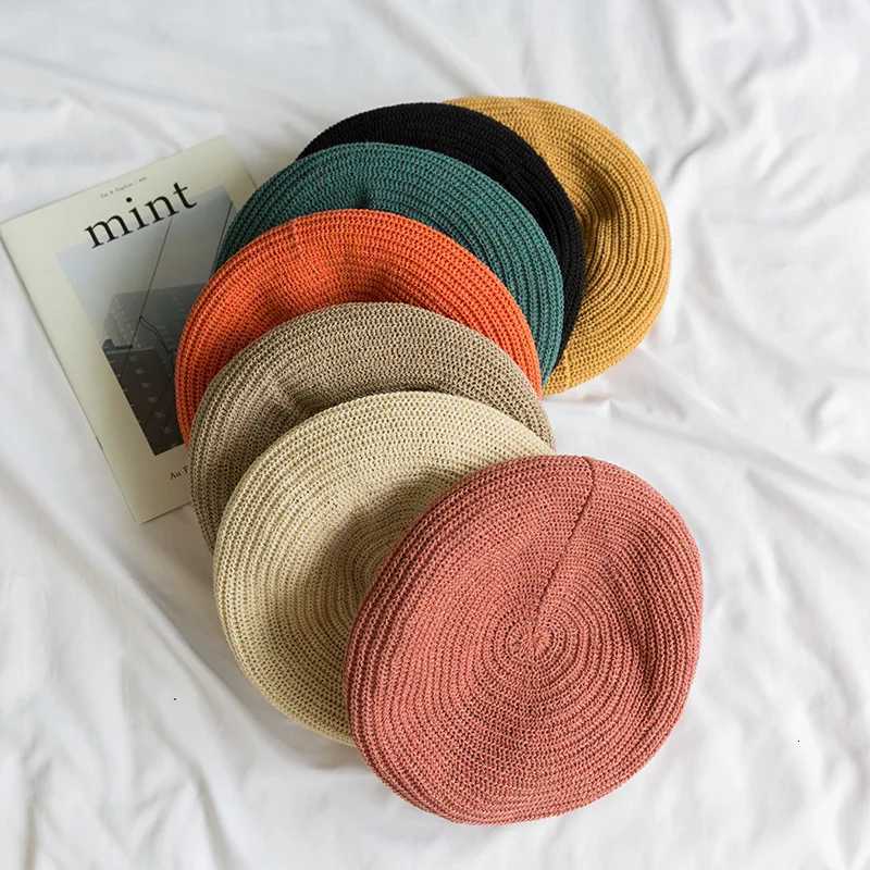Womens Berets Summer Hats For Women Sweet Breathable Thin Painter C Casual Vintage Flat Female Beret Fashion Design Beanies XJ250807