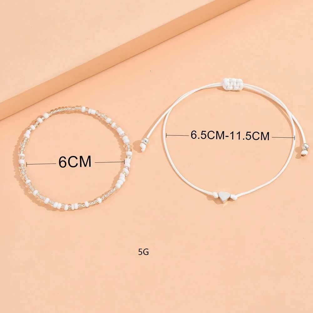 Boho Anklet Foot Colorful Beads Chain Summer Heart Pendant Charm Anklet Sandals Barefoot Beach Foot Bridal Jewelry J027 Y250805