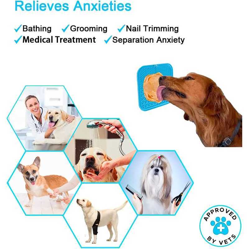 Dog Slow Feeders Mats Lick Mat Boredom Anxiety Reduction Perfect for Food Yogurt Peanut Butter Alternative to Slow Feed Dog Bowl Y250806