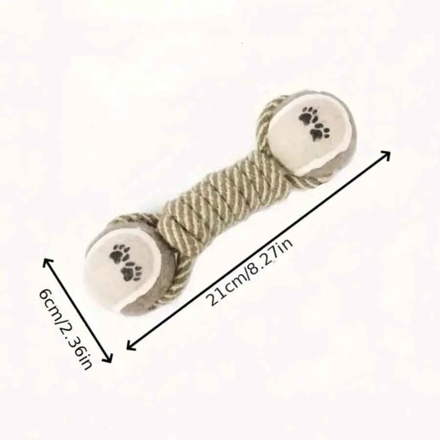 Pets Chew Toy Cotton Rope Tennis Dumbbell Rubbertoy Ball Medium Large Dog Interactive Toy Animal Playing Supplies 250804