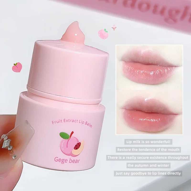 1Pc Crystal Lip Balm Jelly Pink Lip Gloss Moisturizing Peach Grape Fruit Lip Oil Transparent Clear Korean Lips Care Serum MakeupXJ250807