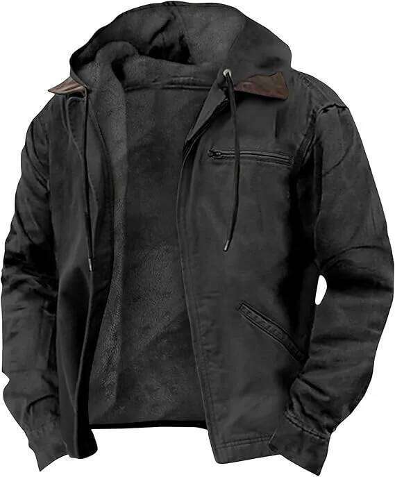 Men's casual hooded jacket, trendy and versatile, men's multi-color optional zipper pocket jacket top