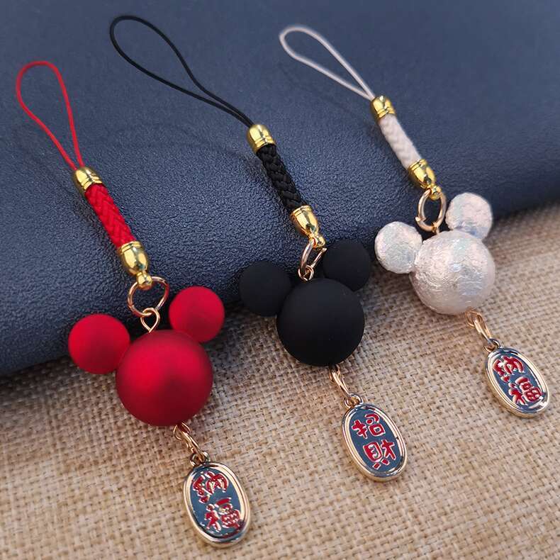 DHessentials Chinese Knot - Lucky Charm Keychain with Fortune Cat Pendant, Short Braided Lanyard for Phone/Wallet (6-9cm, 10g)