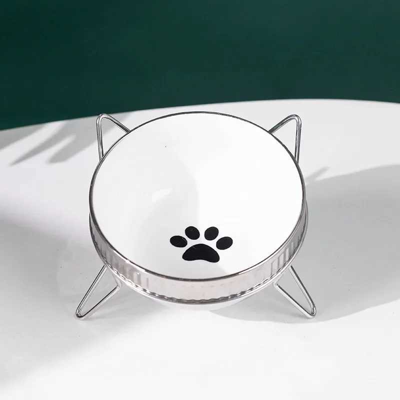 Fashion Pet Bowls Food Water Feeder with Raised Stand Protection Cervical Ceramics Non-slip Cat Bowl Dog Bowl Cat Dogs Feeder Y250806