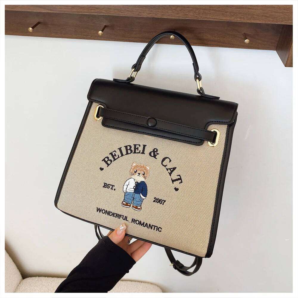 Beibao New Single Crossbody Large Capacity Retro Women S Handbag Casual Versatile Double Shoulder Canvas Bag