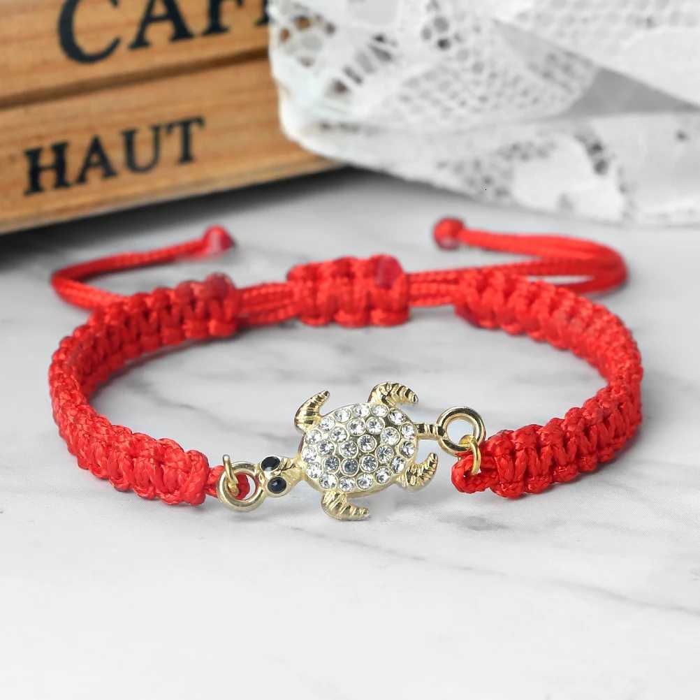 Vintage Crystal Turtle Pendant Braided Bracelet Colorful String Bangles Chain Jewelry Couple Bracelet Gift for Friend W250807
