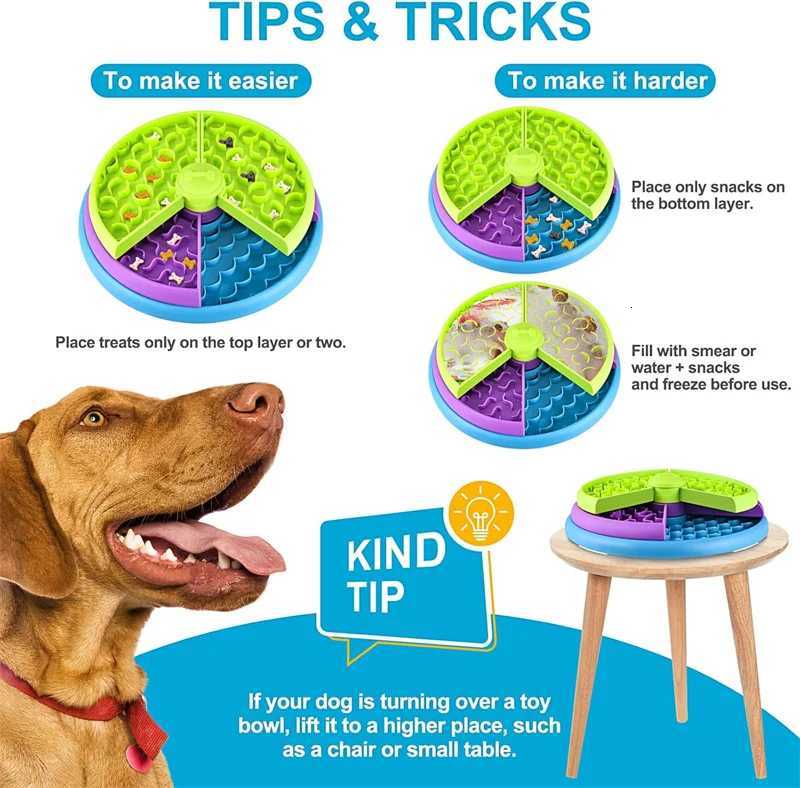 Slow Feeder Dog Bowl Anti-choking Interactive Feeder Bowl for Dogs Small Medium Large Non-slip Pet Bowl for Slow Feeding Y250806