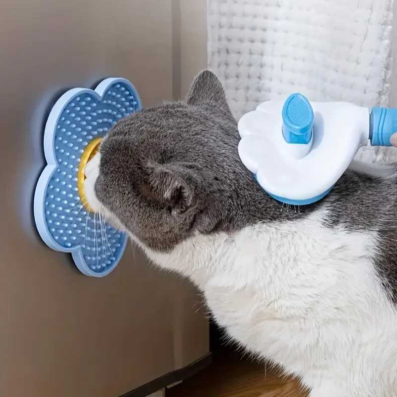 Pet Supplies Cat Licking Pad Sun Flower Shape Silicone Dog Licking Plate Cute Pet slow licking mat Y250806