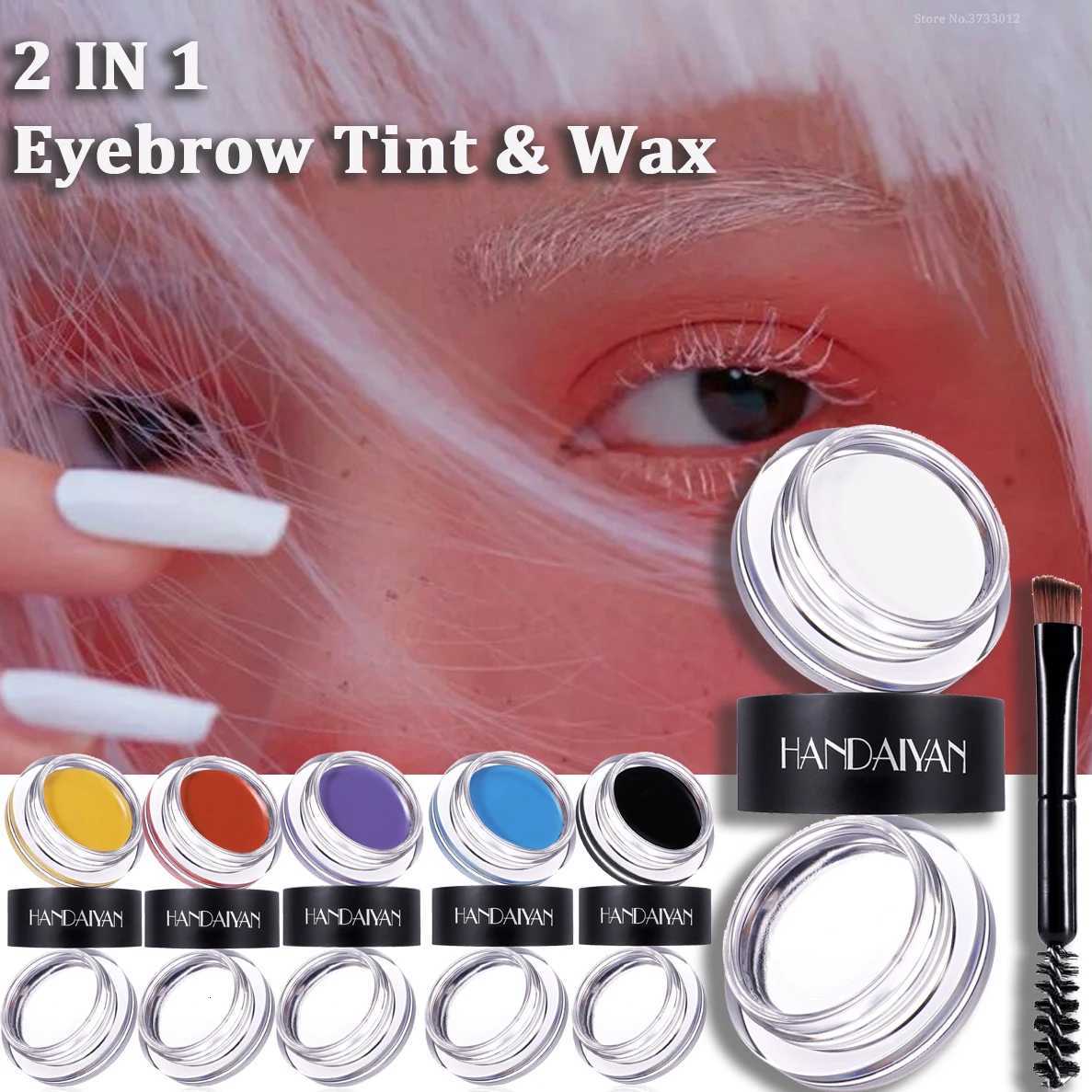 8-Color Matte White Black Wild Brow Styling Eyebrow Shaping Gel Transparent Waterproof Eyebrow Wax 2-in-1 Eyebrow Dye Cream W250807