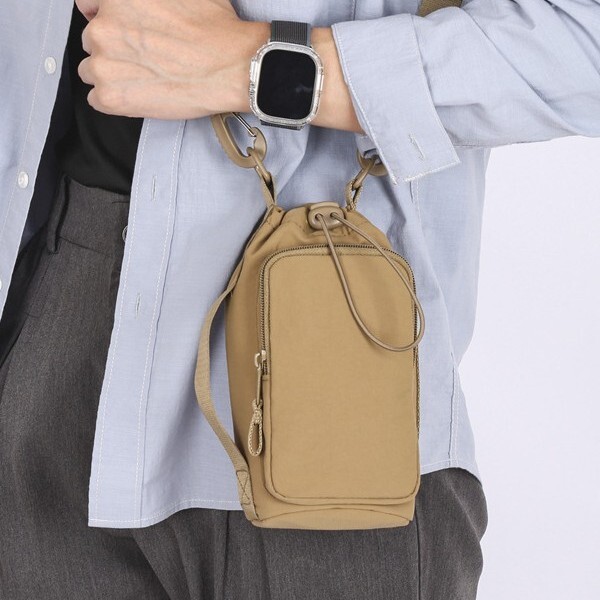 New Crossbody Small Phone Outdoor Travel Water Bottle Casual Sports Handheld Drawstring Bag For Men And Women