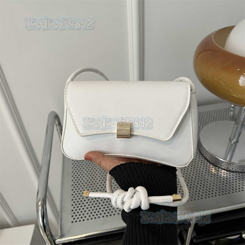 Trendy Fashion Solid Color Textured Knotted Strap Crossbody Bag 2024 New Versatile Small Square Bag H250806