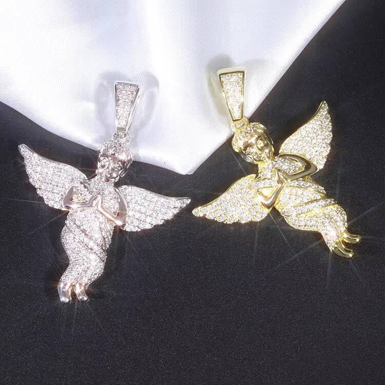 Hot Sale Cupid Pass Diamond test RTS Angel Pendants 925 Solid Silver with VVS Moissanite Diamonds Angel Pendants for Necklace