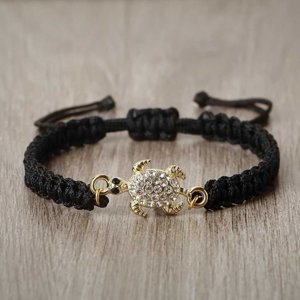 Vintage Crystal Turtle Pendant Braided Bracelet Colorful String Bangles Chain Jewelry Couple Bracelet Gift for Friend W250807