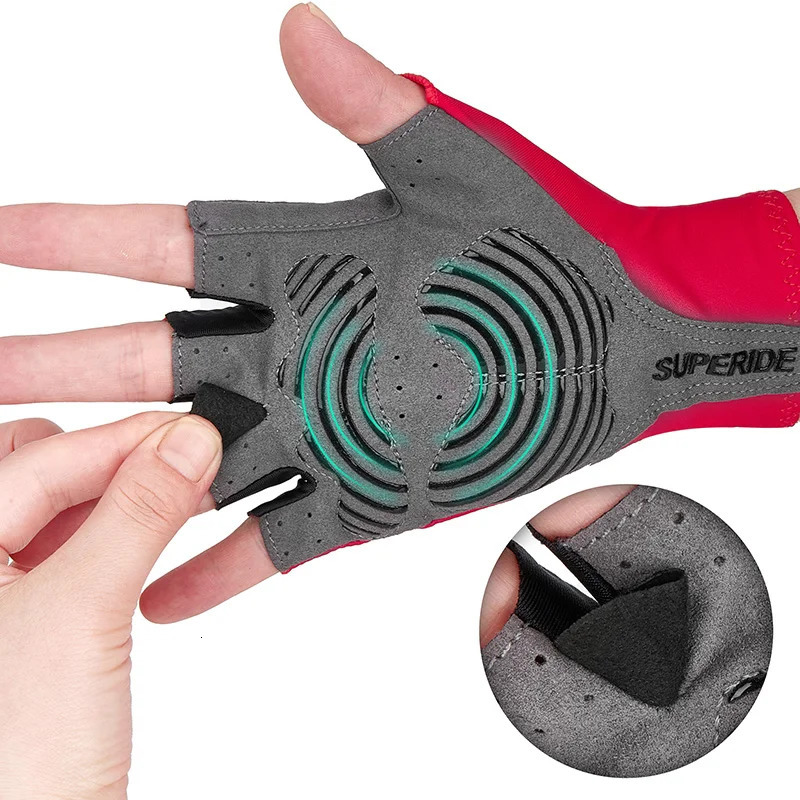 SUPERIDE Gel Padded Half Finger Cycling Gloves Men Women Breathable MTB Bicycle Sports Moisture Wicking Road Bike 250729