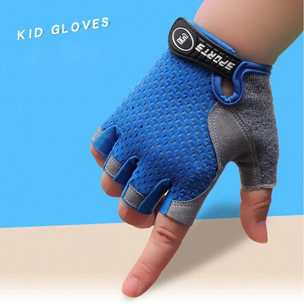 1Pair Kids Half Finger Gloves Sport Breathable NonSlip Gel for Children Cycling Riding Biking Outdoor Sports 250729