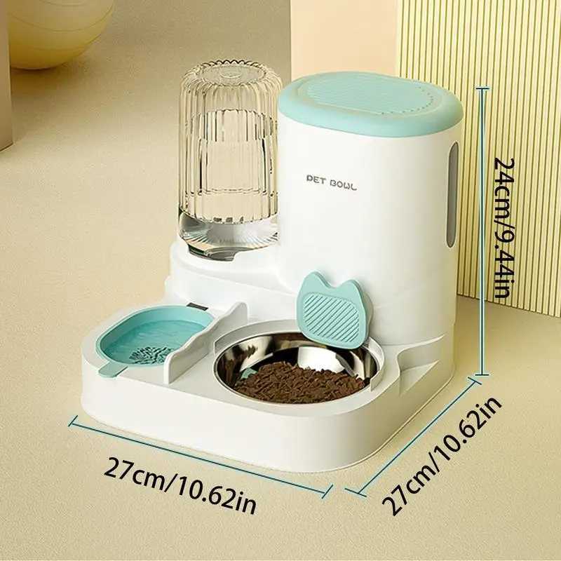 Feeder and Water Dispenser Set Dog Automatic Food Water Dispenser Kit Large Capacity Pet Feeding Station for Cats Dogs Rabbits Y250806