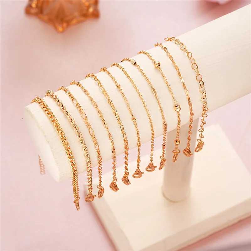 11-piece Cuban Chain Bracelet Set for Women Gold Color Boho Retro Thick Twist Trendy Quality Jewelry Gifts 2024 W250807
