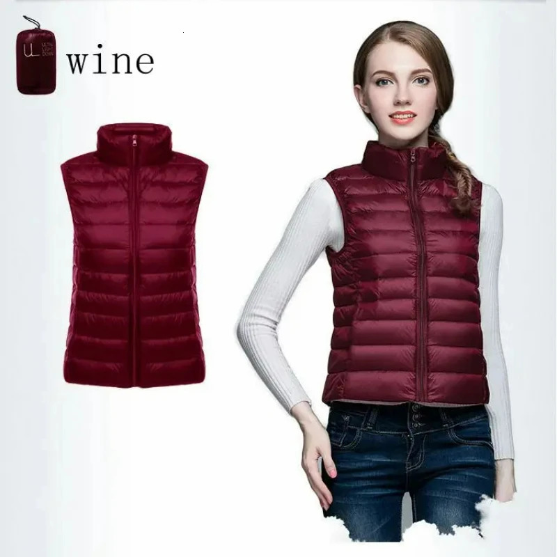 Women Sleeveless Womens Ultra Light Down Vests Slim Jacket Girl Gilet Plus Lightweight Windproof Warm Waistcoat Women Vest 250804