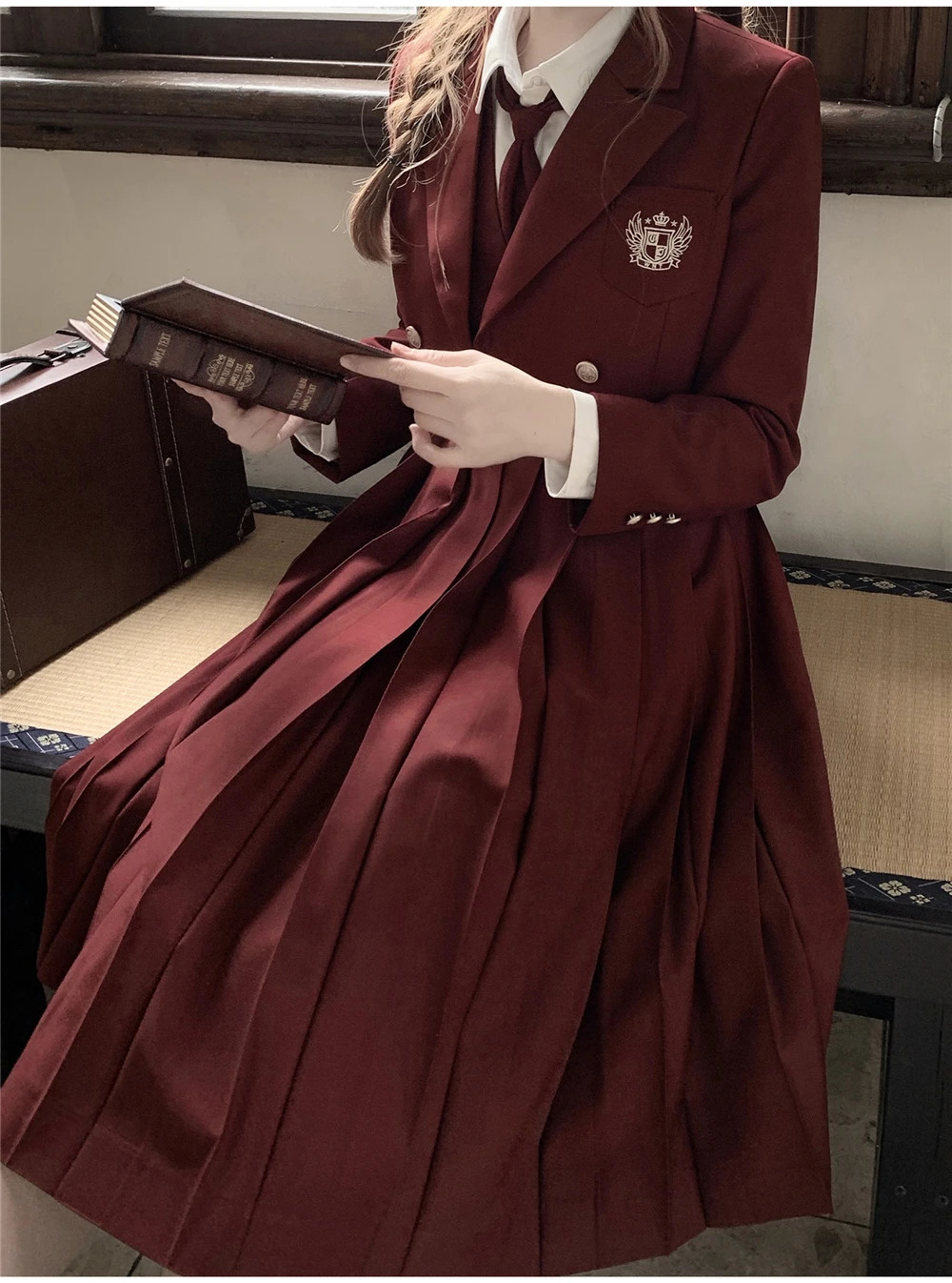 Students Ceylon Black Tea Japanese Girls Long Pleated Dress Summer Womens Sleeveless Pinafore JK High School Uniform 250729