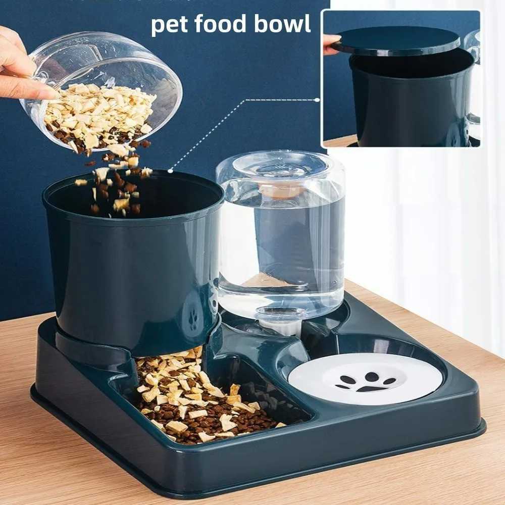 Large Capacity Pet Food Bowl Automatic Cat Feeder Dog Bowl Foodstuff Water Bottle Wet and Dry Storage Dispenser Pet Supplies Y250806