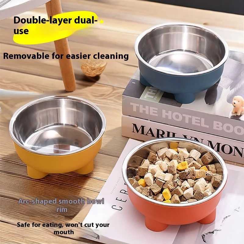 Eco-Friendly Stainless Steel Pet Bowl - Detachable Design Smooth Rim Cross Base for Stability Easy Clean Cat Dog Dish Y250806