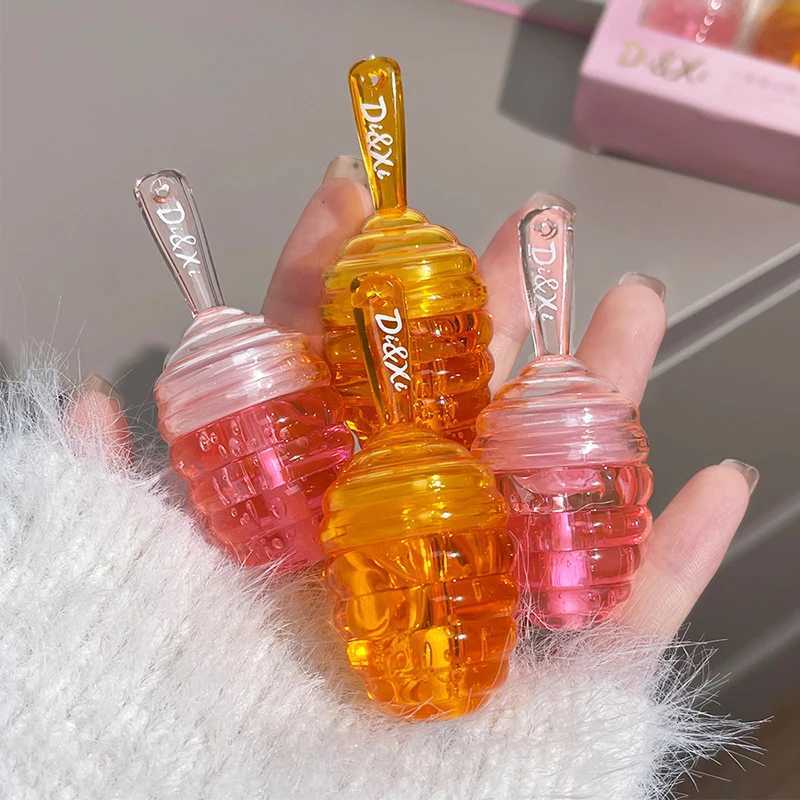 1/2pcs Honey Pot Lip Oil Long Lasting Moisturizing Clear Lip Oil Liquid Lipstick Lip Gloss Makeup CosmeticsXJ250807