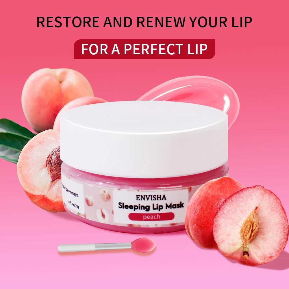 ENVISHA Peach Lip Sleep Mask Night Sleeping Maintenance Moisturizing Fade Lines Nourishing Balm Skin Care Beauty Health 20gXJ250807