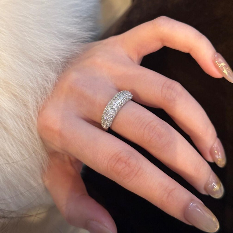 2025 Choucong Vintage Jewelry 925 Sterling Silver Gold Fill Pave White 5A Zircon Diamond Top Sell Elagent Gorgeous Eternity Lady Wedding Open Ring Adj