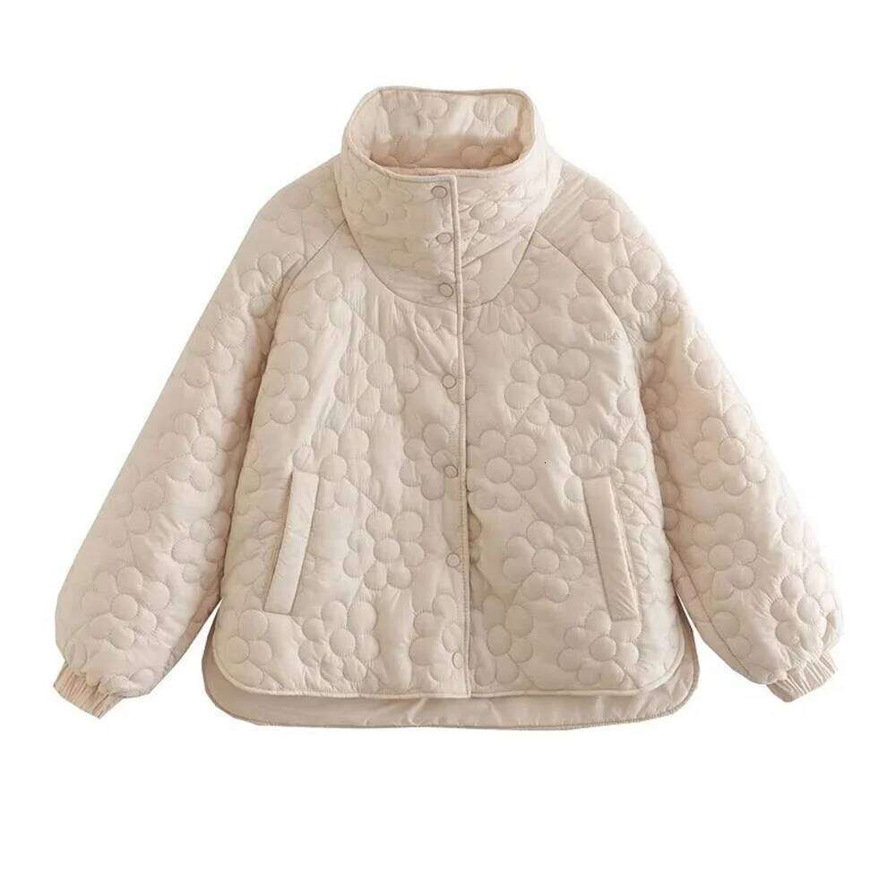 Designer Clothing 2025 UNIZERA Stand Up Collar Loose Single Breasted Quilted Cotton Winter, New Solid Color Long Sleeved Jacket For Women