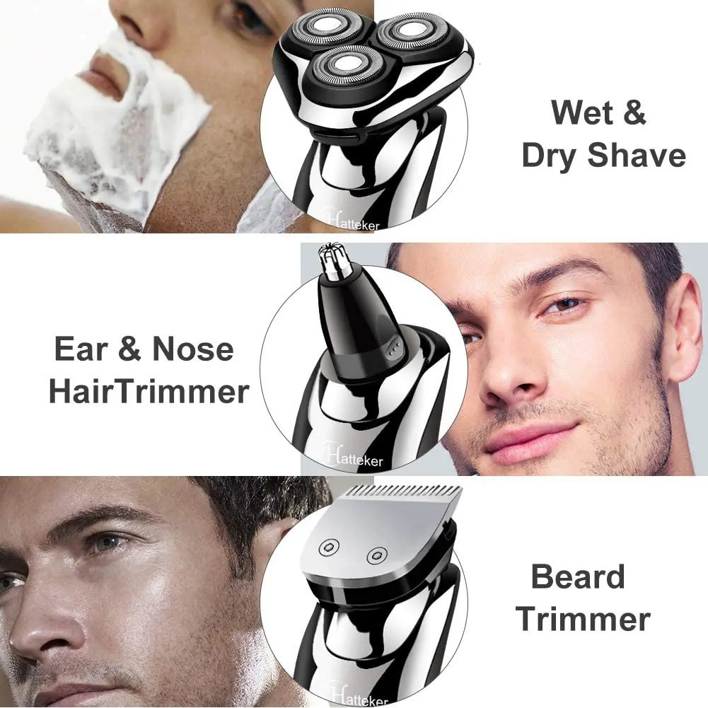 3in1 wet dry powerful electric razor for men body beard hair trimmer rechargeable electric shaver face shaving machine kit 250805