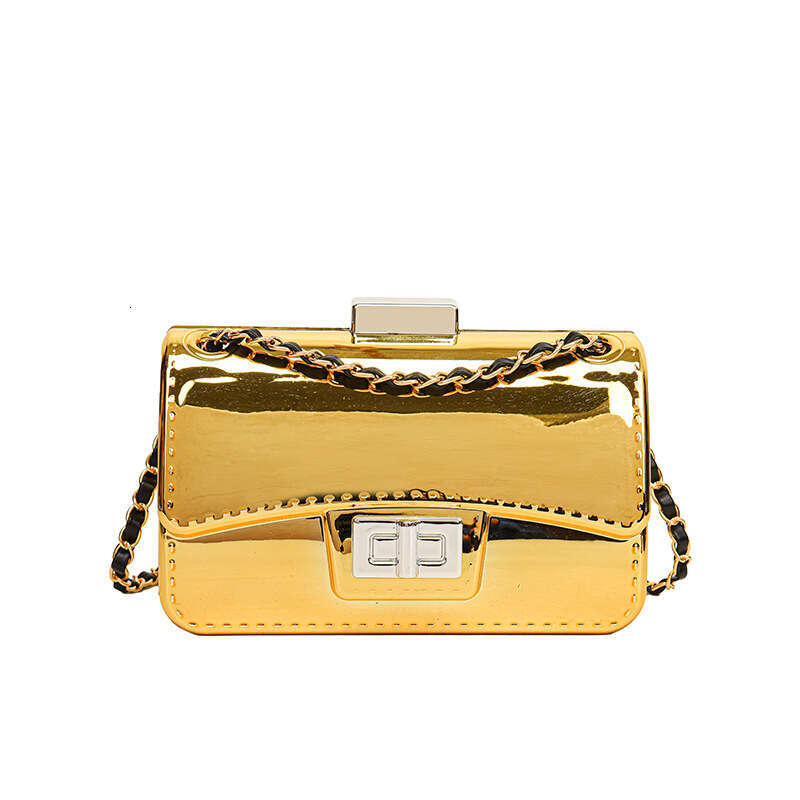 2024 New Solid Color Simple Fashion Casual Women's Bright Chain Laser Small Square Single Shoulder Crossbody Bag