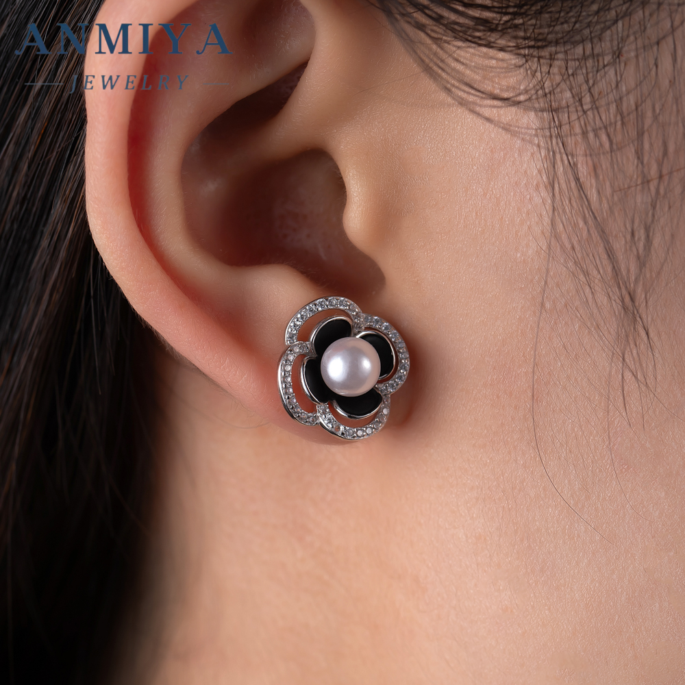 18k Gold Four Leaf Clover Flower Stud Classic Earrings Real Leaf Earrings Clover Stud 18k Gold 925 Silver Leaf Stud Earrings