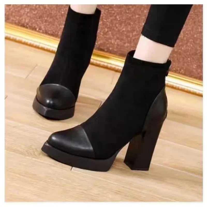 2025 New Womens Shoes in Fi Platform Boots Ladies High Quality Luxury Women Leather Boots Super High Heels Boots WomenXJ250807
