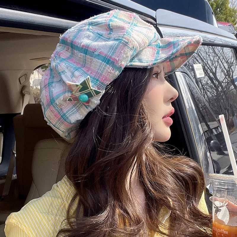 Womens Cute Hat Sweet Star Patterned Octagonal Hat Korean College Style Goes Well Versatile Beret Hat Trend By Painters Kaii XJ250807