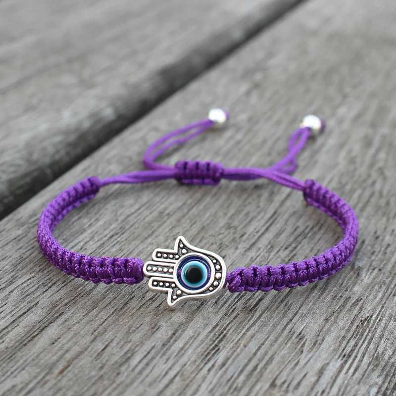 Handmade Adjustable Braided Rope Bracelet Lucky Fatima Hamsa Hand Evil Eye Charm Bracelets for Women Men Couple Amulet Jewelry W250807