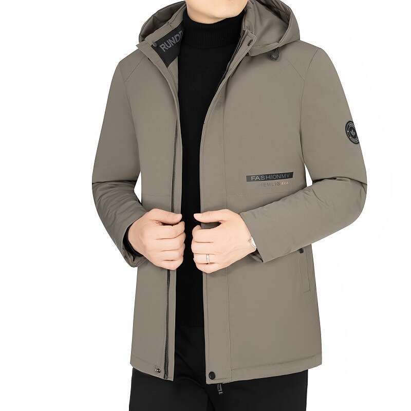 Winter Fashion Brand Plus Plush Thick Hooded Design For Clothing, High-Quality And Fashionable Business Trend Men's