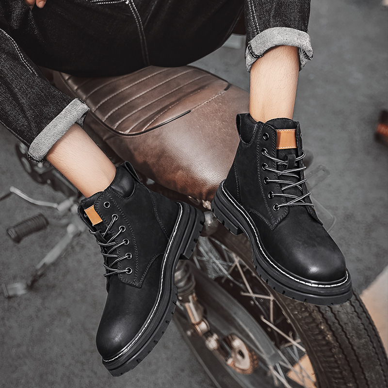 Autumn Winter New Arrivals Unisex Fashion Boots Chunky Sole High Top Martin Boots Casual Fur Lined Warm Work Boots Sizes 35-44 Women Men