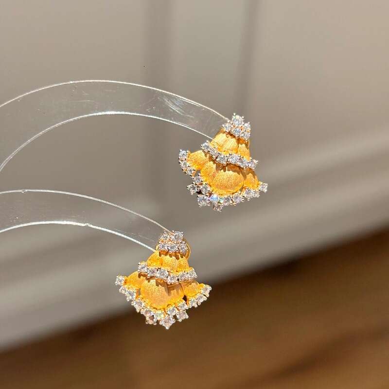 New Chinese Style Brushed Dia-Encrusted Christmas Tree Earrings Necklace Exquisite Niche Elegant Luxurious Versatile Jewelry Set