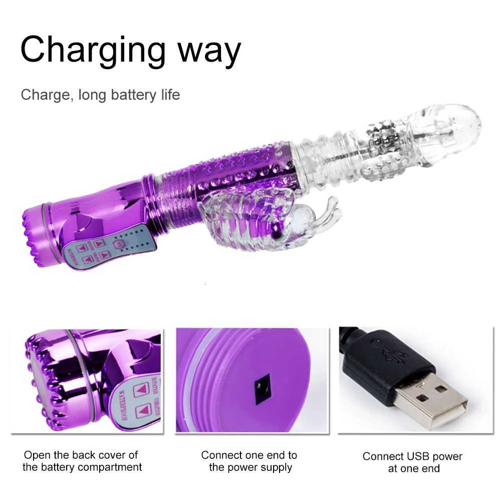 Rotation sh Speed Rabbit Vibrators Realistic Dildo Clitoris Stimulator Erotic Sex Toys G Spot Vibrators Adult Sex Toys for Women W250807