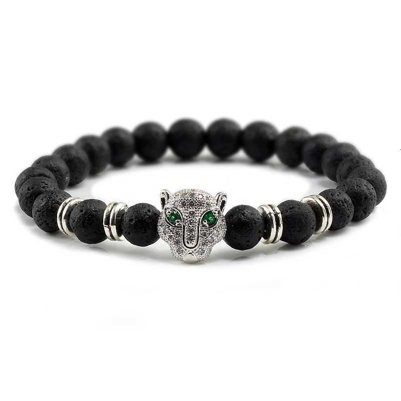 12 Style Bracelet Men Black Lava Healing Balance Beads Reiki Buddha Prayer Natural Stone Yoga Bracelet For Women Leopard Head W250807
