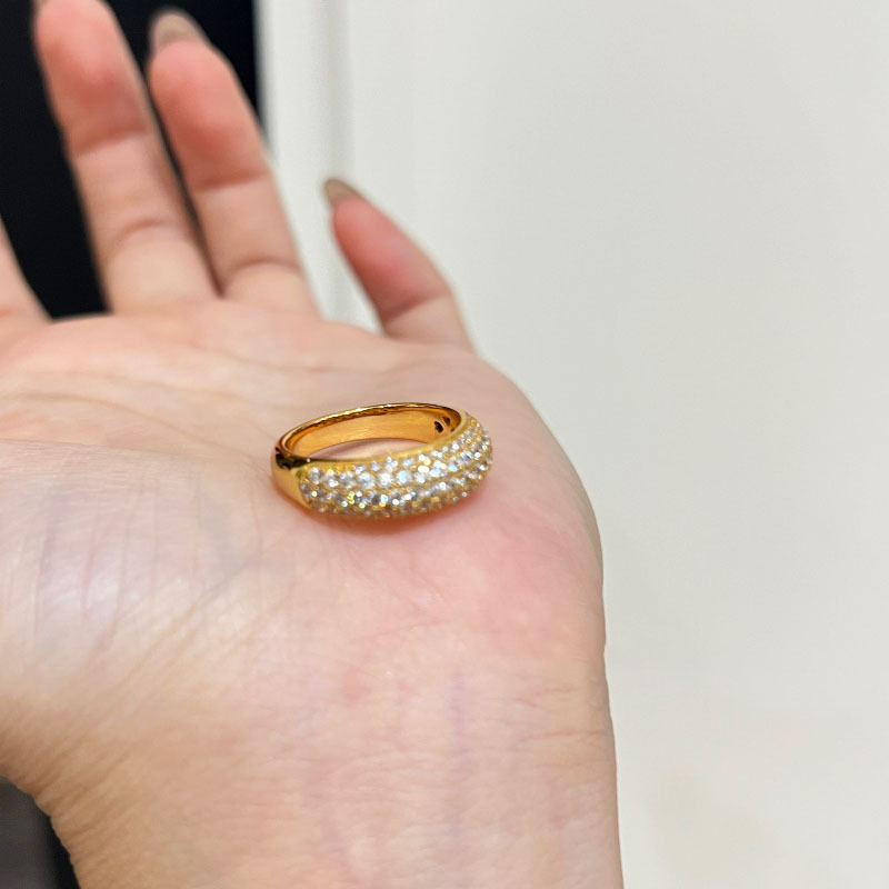 2025 Choucong Vintage Jewelry 925 Sterling Silver Gold Fill Pave White 5A Zircon Diamond Top Sell Elagent Gorgeous Eternity Lady Wedding Open Ring Adj