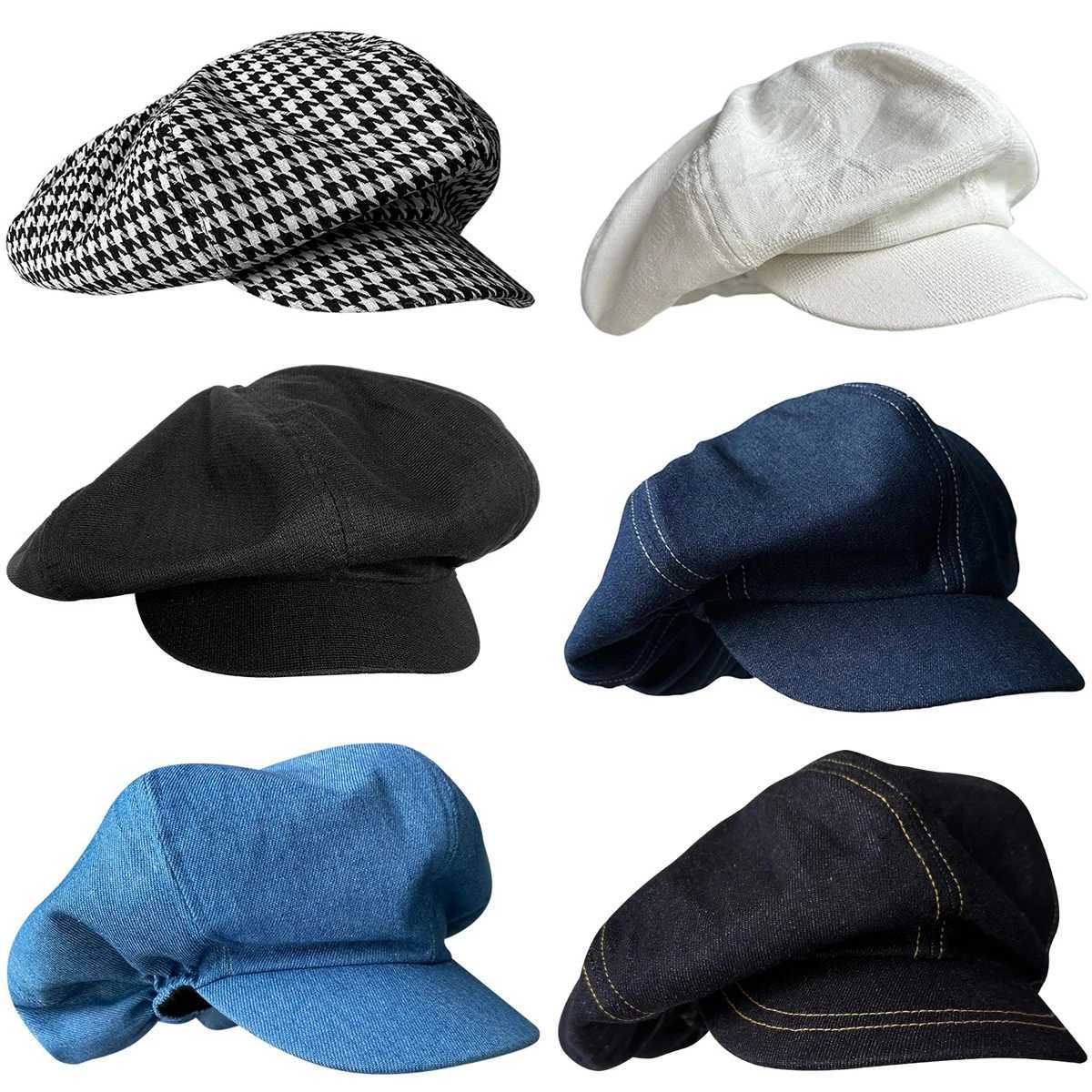 100% Cotton Womens Beret Elegant Cloud C Summer Beret Breathable Lightweight Pleated Solid Color Jellyfish Style Painter HatXJ250807