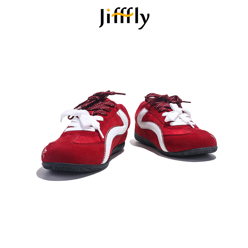 Jifffly red apple thin soled racing 2025 summer new retro versatile casual shoes