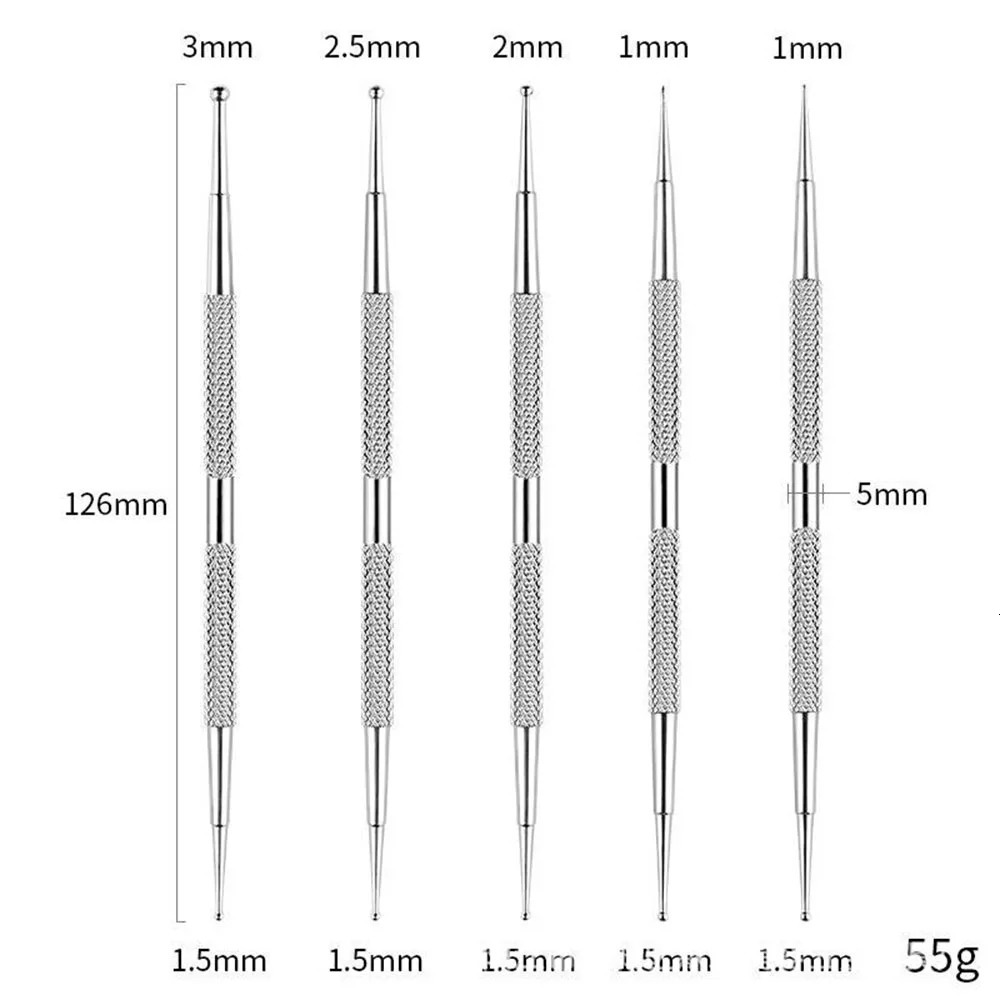 5Pcs Nail Dotting Pen Tool 2 Way Nail Art Dotting Pen Stainless Steel Nail Painting Pen Manicure Embossing Tracing Professional 250805
