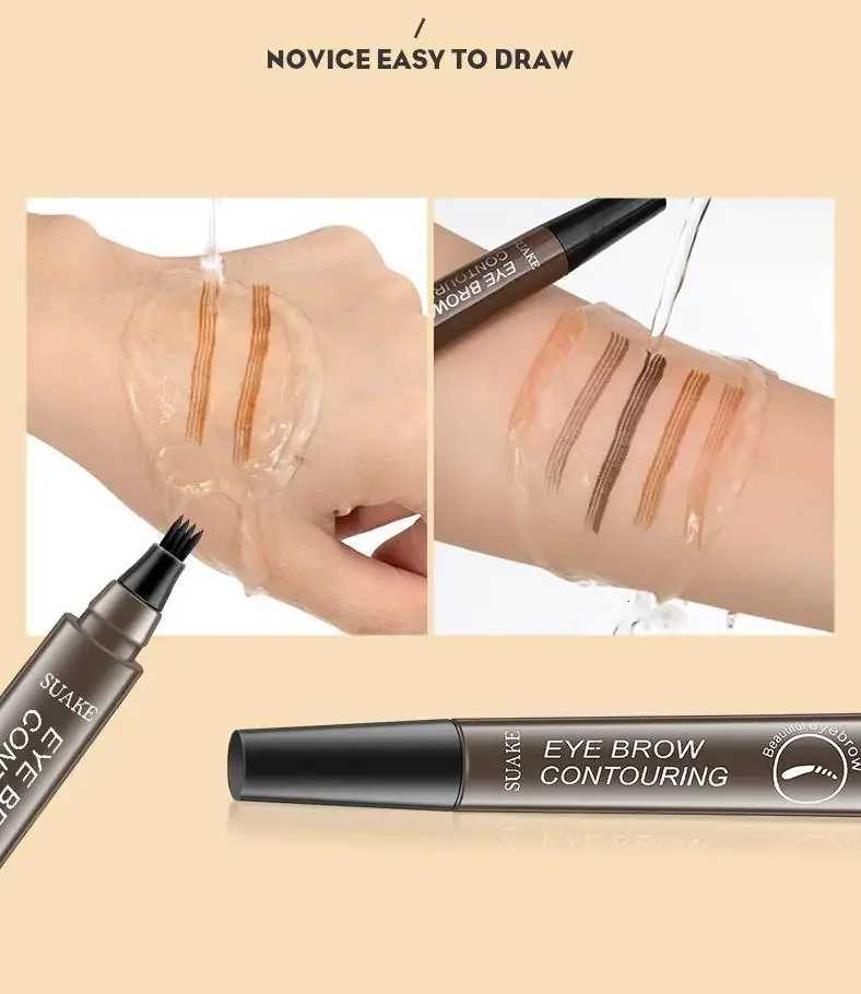 4 Fork Eyebrow Pencil Natural Waterproof Anti-Sweat Long-Lasting Liquid Does Not Faint Dye Extremely Fine Eyebrow Pencil Makeup Tool W250807