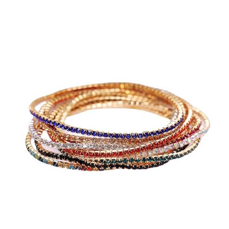 Fashion Multicolor Tennis Bracelet for Women Crystal Gold Chroma Zirconia Charm Designer Tennis Chain Wedding Jewelry W250807