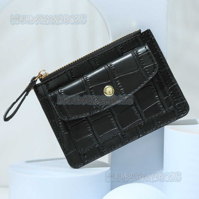 New Card Holder Coin Purse Zipper Card Slot Wallet for Women Candy Color Crocodile Pattern Style H250806