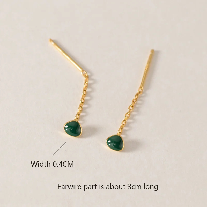 WANTME 925 Sterling Silver Fashion Unique n Avocado Green Enamel Ear Wires for Women Simple Sweet Drop Earrings Jewelry 250805