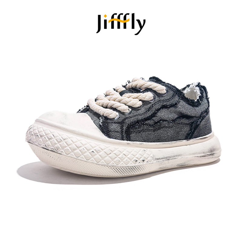 Jifffly Men's Canvas Shoes - Thick Sole Casual Sneakers for Couples